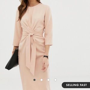 ASO tie wrap around midi dress